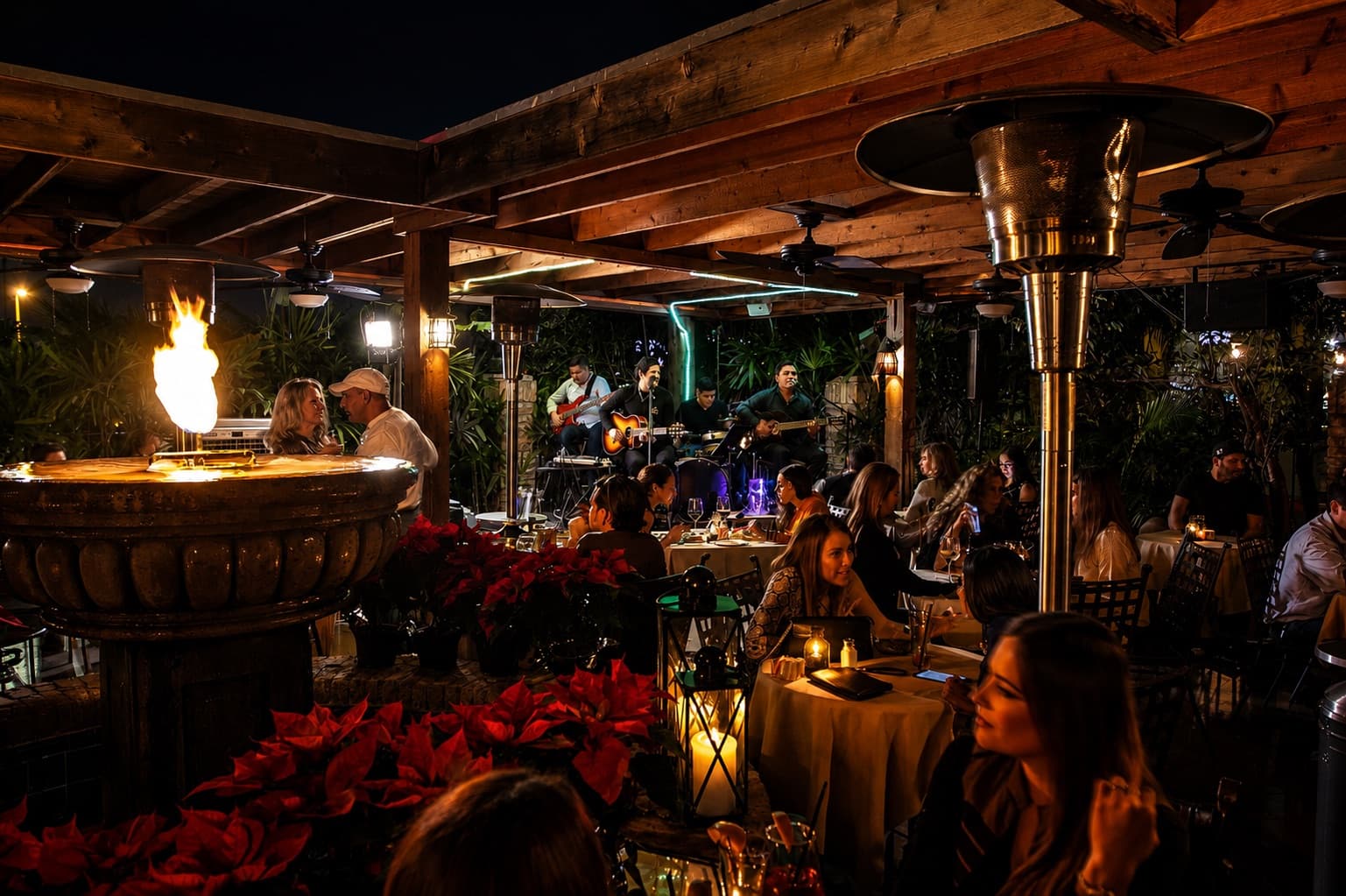 Republic of the Rio Grande patio at night